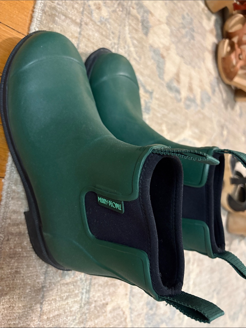 Merry People Women's Forest Green Waterproof Chelsea Rain Boots